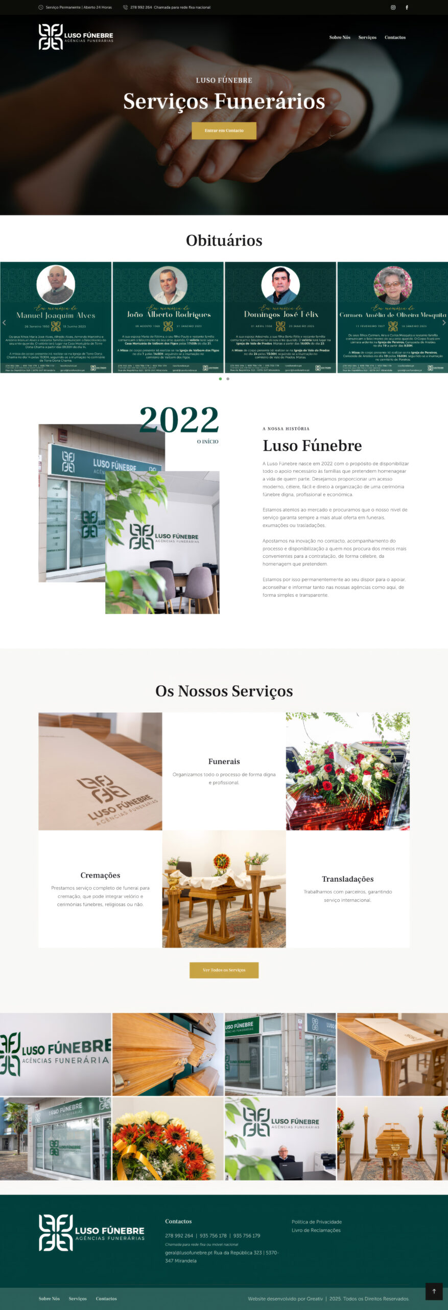 desenvolvimento website funeraria luso funebre mirandela